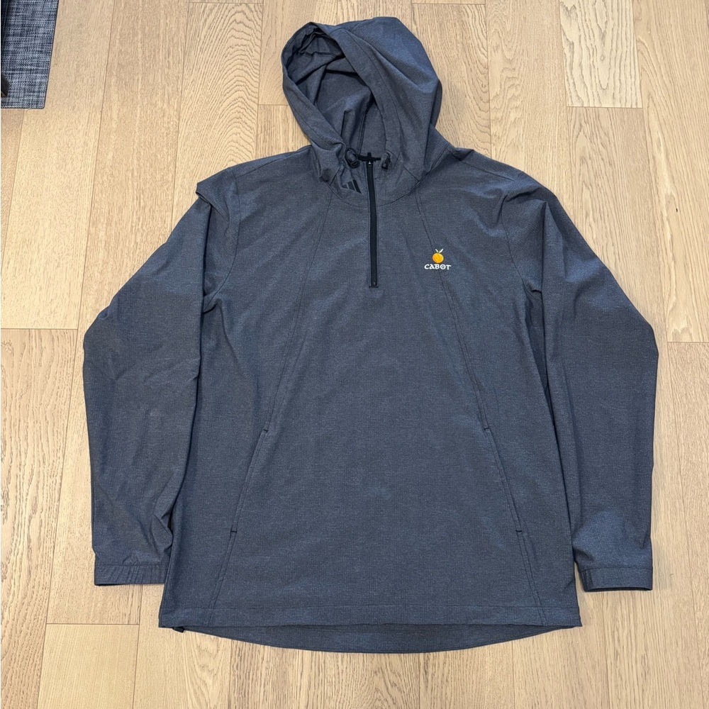 Adidas Cabot Citrus Farms Gold Hoodie 1/4 Zip Windbreaker - Large Gray